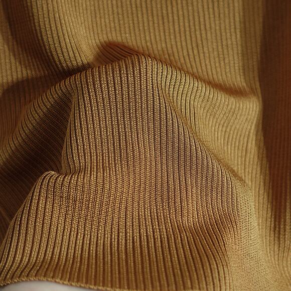 NWT Madewell Brown Tan Shimmery Square Neck Stretchy Ribbed Tank Size Medium - Picture 6 of 6